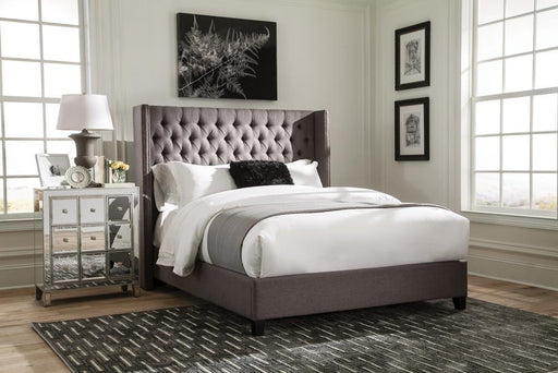 Bancroft Demi-wing Upholstered Full Bed Grey - VIP FURNITURE (NJ)