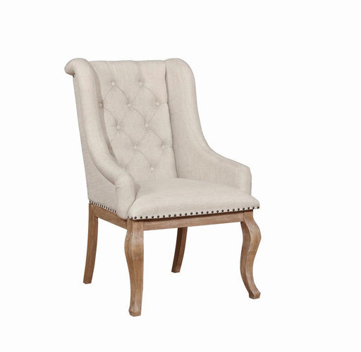 Brockway Tufted Arm Chairs Cream and Barley Brown (Set of 2) - VIP FURNITURE (NJ)