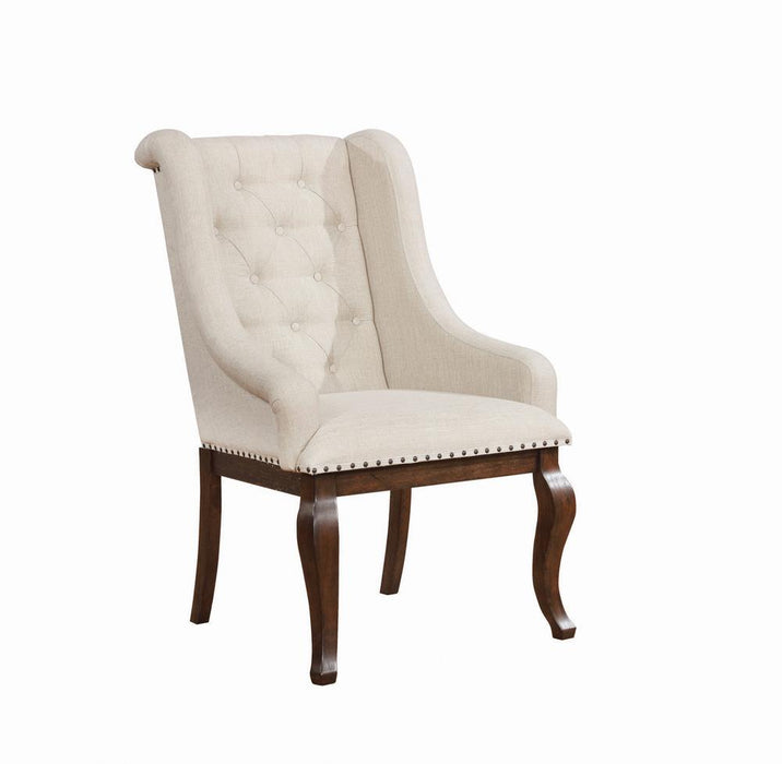 Brockway Tufted Arm Chairs Cream and Antique Java (Set of 2) - VIP FURNITURE (NJ)