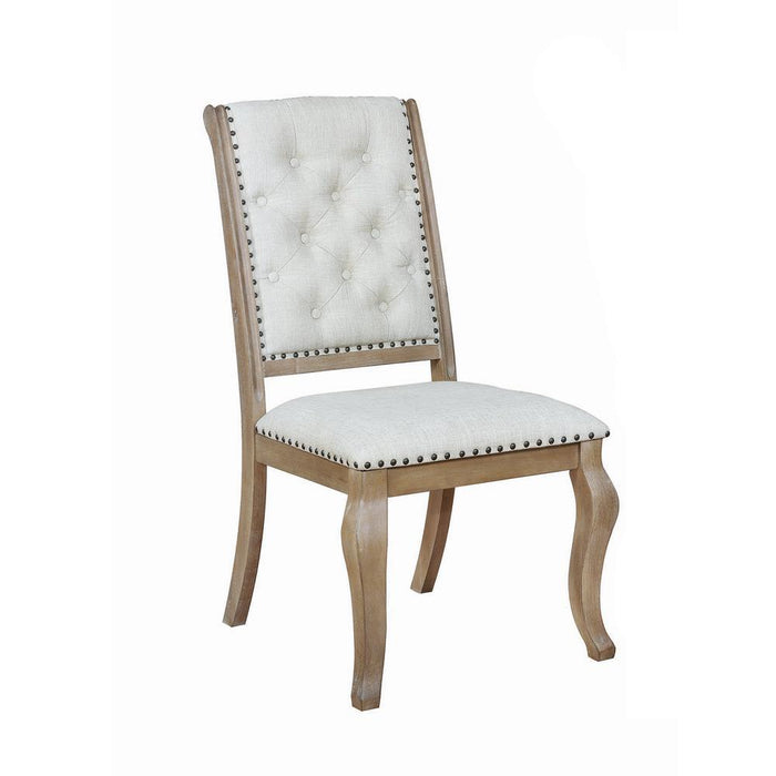 Brockway Tufted Side Chairs Cream and Barley Brown (Set of 2) - VIP FURNITURE (NJ)