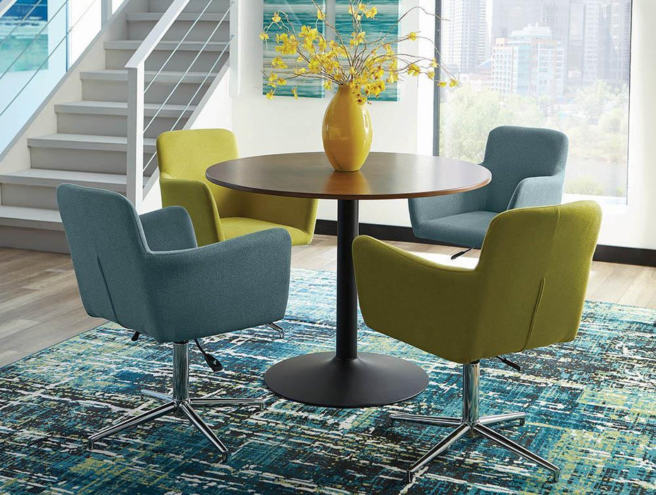 Cora Round Dining Table Walnut and Black - VIP FURNITURE (NJ)