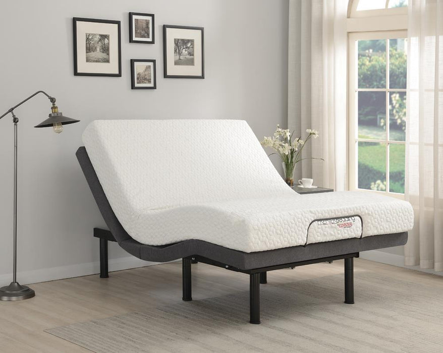 Negan Eastern King Adjustable Bed Base Grey and Black - VIP FURNITURE (NJ)