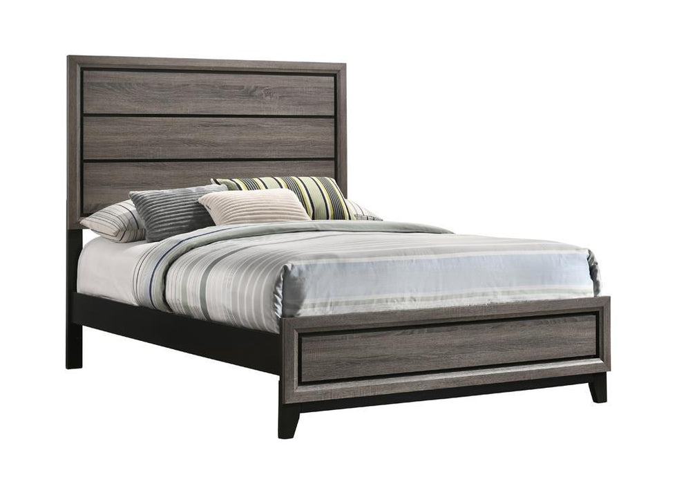 Watson Full Panel Bed Grey Oak - VIP FURNITURE (NJ)