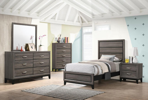 Watson Twin Panel Bed Grey Oak - VIP FURNITURE (NJ)