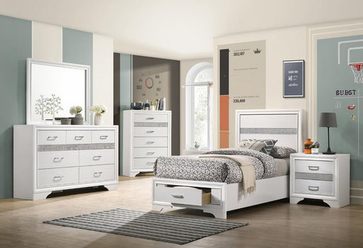 Miranda Twin Storage Bed White - VIP FURNITURE (NJ)