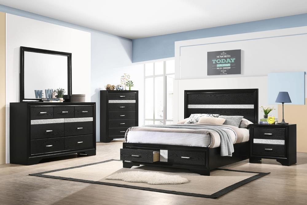 Miranda Full Storage Bed Black - VIP FURNITURE (NJ)