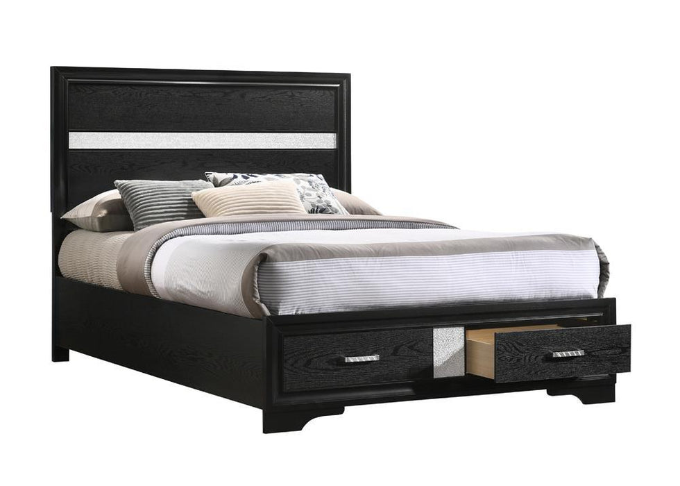 Miranda Full Storage Bed Black - VIP FURNITURE (NJ)