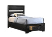Miranda Twin Storage Bed Black - VIP FURNITURE (NJ)