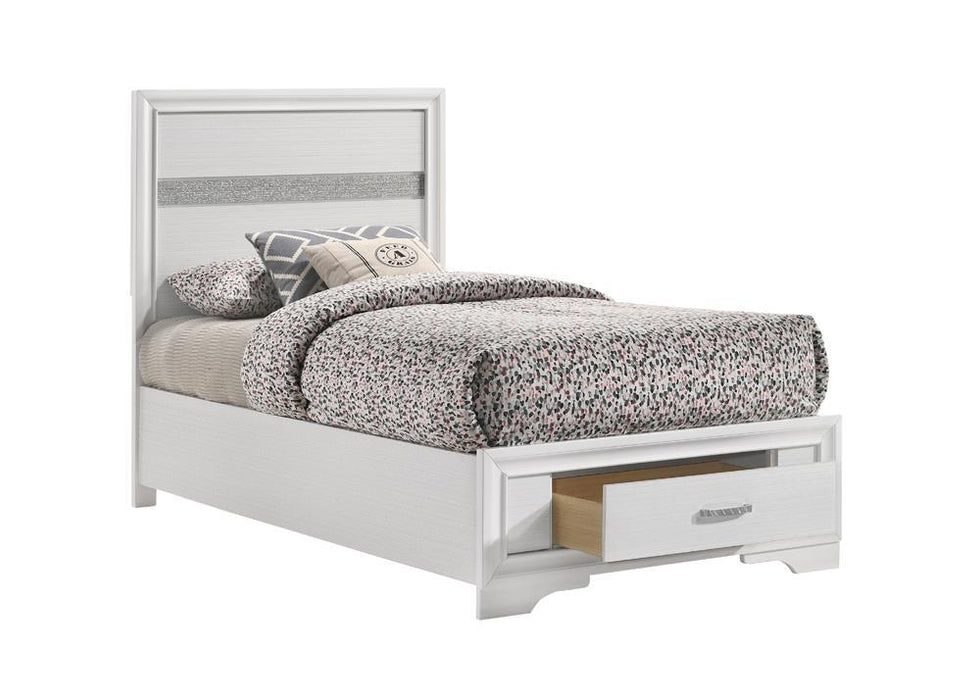 Miranda Twin Storage Bed White - VIP FURNITURE (NJ)