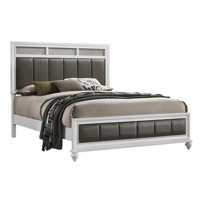 Barzini Queen Upholstered Panel Bed White - VIP FURNITURE (NJ)