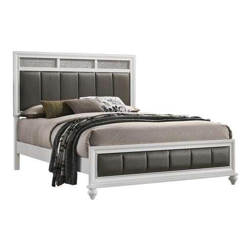 Barzini Eastern King Upholstered Panel Bed White - VIP FURNITURE (NJ)