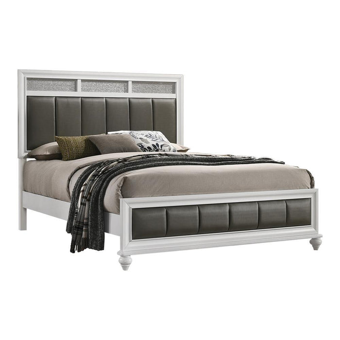 Barzini Eastern King Upholstered Panel Bed White - VIP FURNITURE (NJ)
