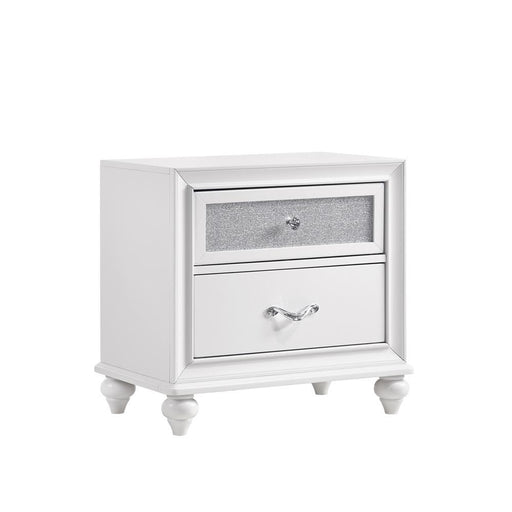 Barzini 2-drawer Nightstand White - VIP FURNITURE (NJ)