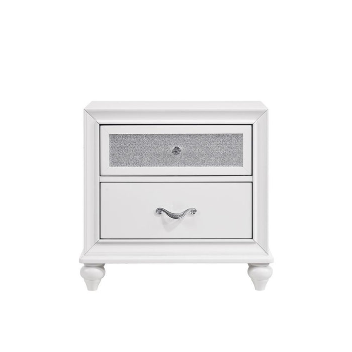 Barzini 2-drawer Nightstand White - VIP FURNITURE (NJ)