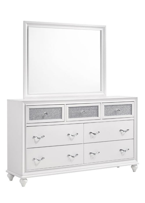 Barzini Rectangle Dresser Mirror White - VIP FURNITURE (NJ)