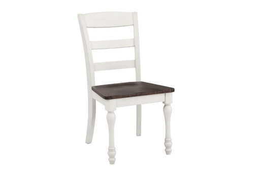 Madelyn Ladder Back Side Chairs Dark Cocoa and Coastal White (Set of 2) - VIP FURNITURE (NJ)