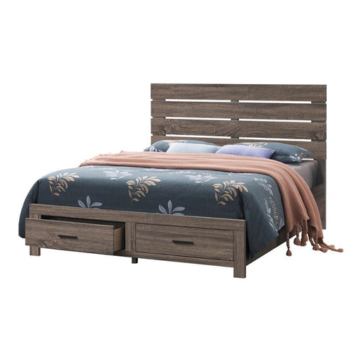 Brantford Queen Storage Bed Barrel Oak - VIP FURNITURE (NJ)