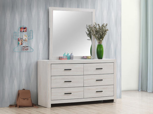 Brantford Rectangle Dresser Mirror Coastal White - VIP FURNITURE (NJ)