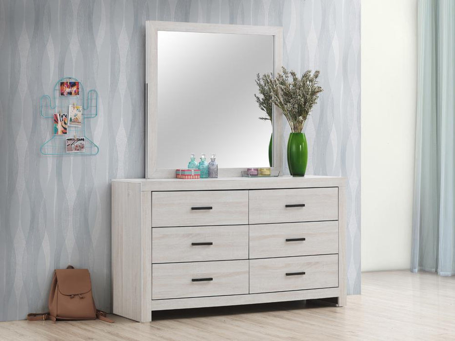 Brantford Rectangle Dresser Mirror Coastal White - VIP FURNITURE (NJ)