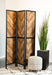 Marlene Herringbone Pattern 3-panel Screen Rustic Tobacco and Black - VIP FURNITURE (NJ)