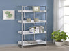 Ember 4-shelf Bookcase White High Gloss and Chrome - VIP FURNITURE (NJ)