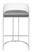 Thermosolis Acrylic Back Bar Stools Grey and Chrome (Set of 2) - VIP FURNITURE (NJ)