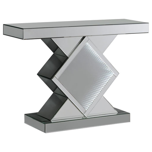 Moody Console Table with LED Lighting Silver - VIP FURNITURE (NJ)