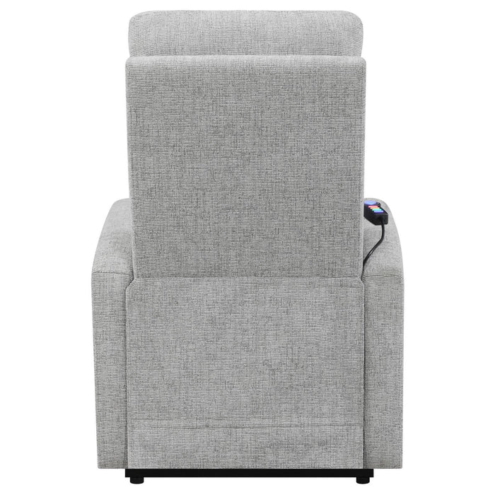 Howie Tufted Upholstered Power Lift Recliner Grey - VIP FURNITURE (NJ)