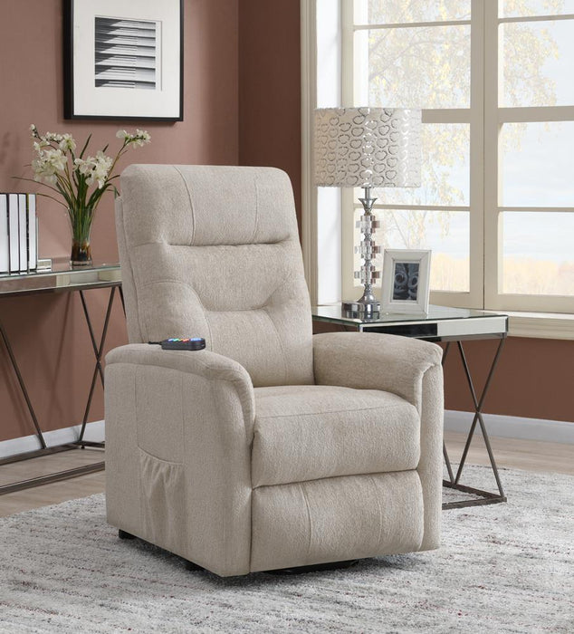 Henrietta Power Lift Recliner with Storage Pocket Beige - VIP FURNITURE (NJ)