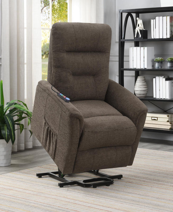 Henrietta Power Lift Recliner with Storage Pocket Brown - VIP FURNITURE (NJ)
