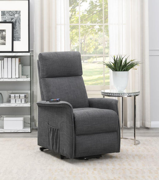 Herrera Power Lift Recliner with Wired Remote Charcoal - VIP FURNITURE (NJ)