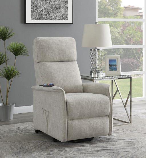 Herrera Power Lift Recliner with Wired Remote Beige - VIP FURNITURE (NJ)
