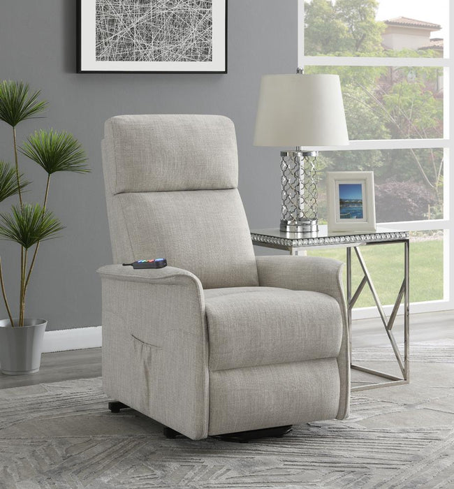 Herrera Power Lift Recliner with Wired Remote Beige - VIP FURNITURE (NJ)