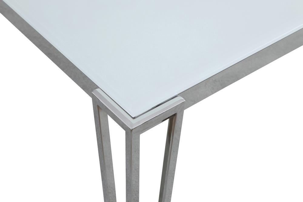 Pauline Rectangular Dining Table with Metal Leg White and Chrome - VIP FURNITURE (NJ)