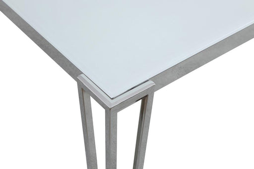 Pauline Rectangular Dining Table with Metal Leg White and Chrome - VIP FURNITURE (NJ)