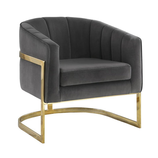 Joey Tufted Barrel Accent Chair Dark Grey and Gold - VIP FURNITURE (NJ)