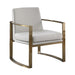 Cory Concave Metal Arm Accent Chair Cream and Bronze - VIP FURNITURE (NJ)