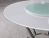 Abby Round Dining Table with Lazy Susan White and Chrome - VIP FURNITURE (NJ)