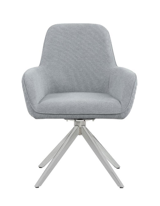 Abby Flare Arm Side Chair Light Grey and Chrome - VIP FURNITURE (NJ)
