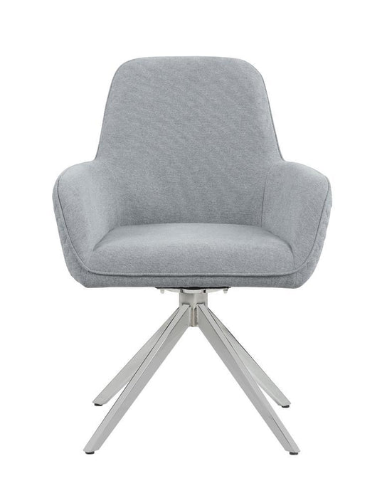 Abby Flare Arm Side Chair Light Grey and Chrome - VIP FURNITURE (NJ)