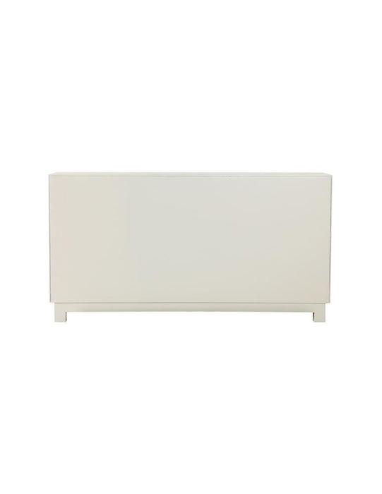 Voula Rectangular 4-door Accent Cabinet White and Gold - VIP FURNITURE (NJ)