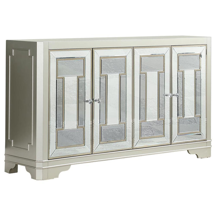 Toula 4-door Accent Cabinet Smoke and Champagne - VIP FURNITURE (NJ)