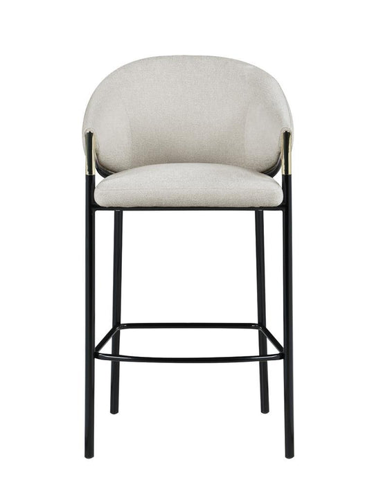 Chadwick Sloped Arm Bar Stools Beige and Glossy Black (Set of 2) - VIP FURNITURE (NJ)