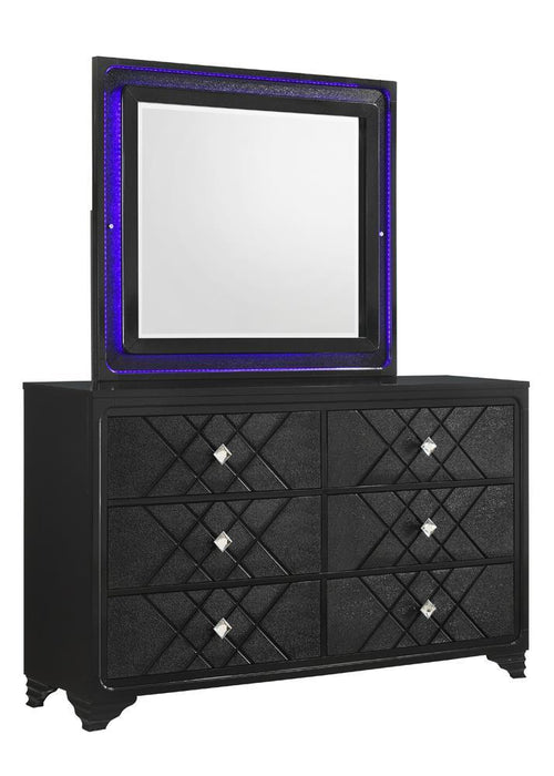 Penelope Rectangular Dresser Mirror Black - VIP FURNITURE (NJ)