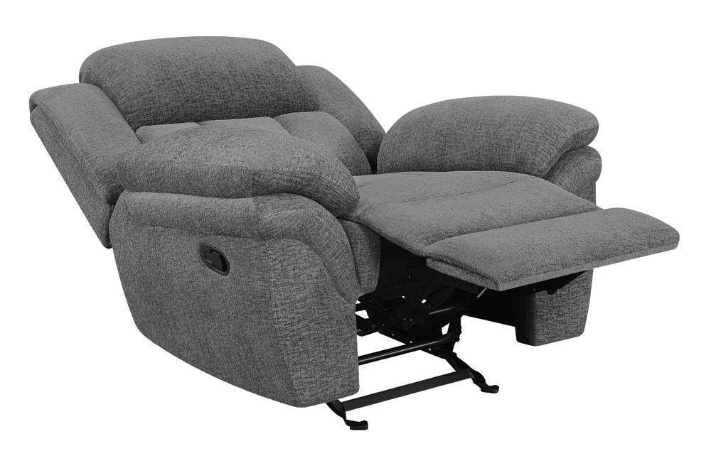Bahrain Upholstered Glider Recliner Charcoal - VIP FURNITURE (NJ)