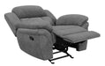 Bahrain Upholstered Glider Recliner Charcoal - VIP FURNITURE (NJ)