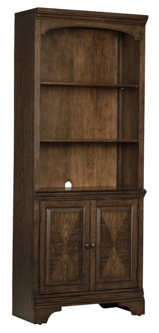 Hartshill Bookcase with Cabinet Burnished Oak - VIP FURNITURE (NJ)
