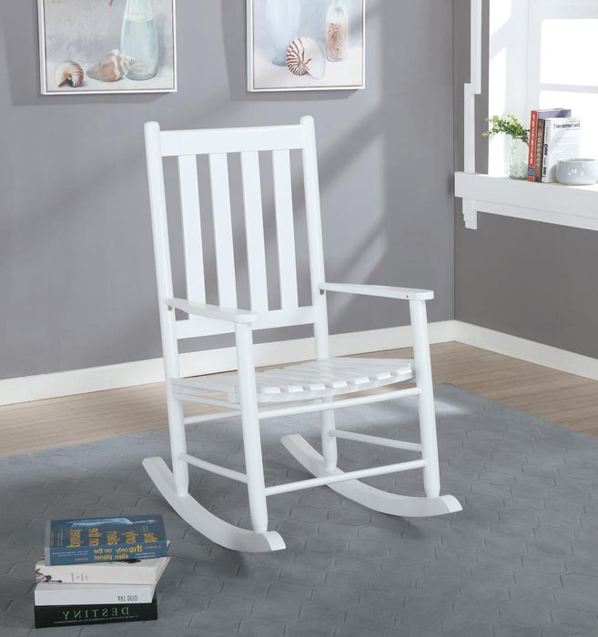 Annie Slat Back Wooden Rocking Chair White - VIP FURNITURE (NJ)