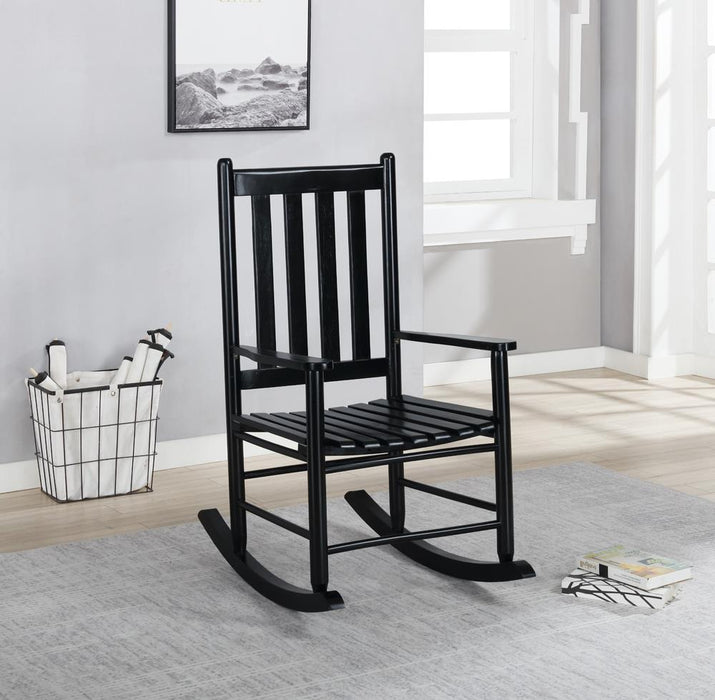 Annie Slat Back Wooden Rocking Chair Black - VIP FURNITURE (NJ)