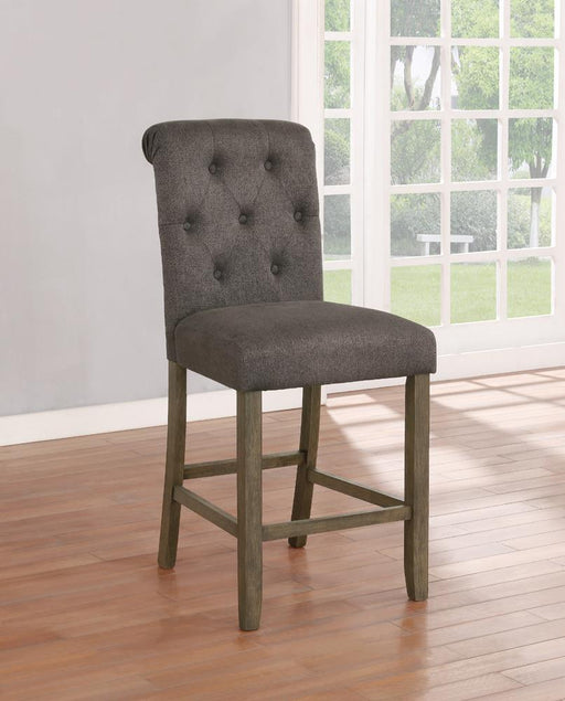 Balboa Tufted Back Counter Height Stools Grey and Rustic Brown (Set of 2) - VIP FURNITURE (NJ)